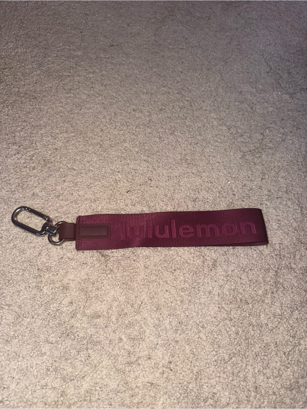 lululemon athletica Maroon Logo Wristlet Key Clip